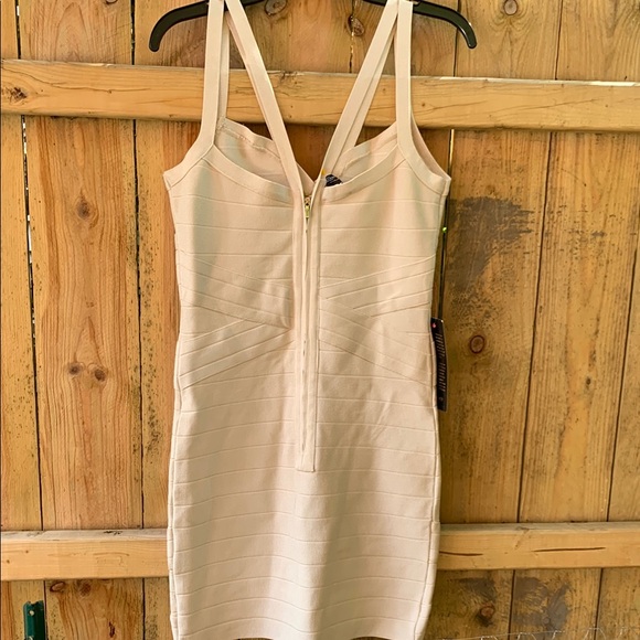 bebe Cream Bandage Dress - Picture 3 of 6